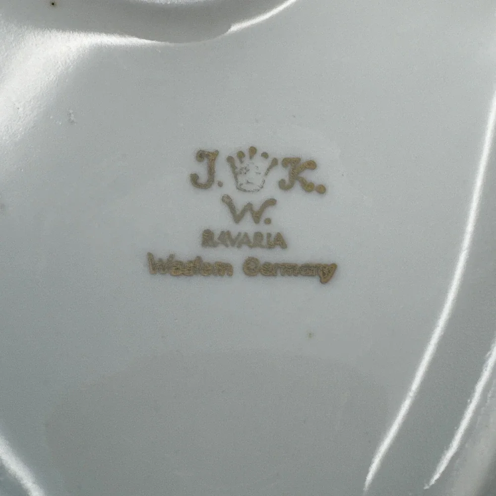 Heart Shape Trinket Box Bavaria Western Germany Lid‎ Bless Home Prayer Vintage